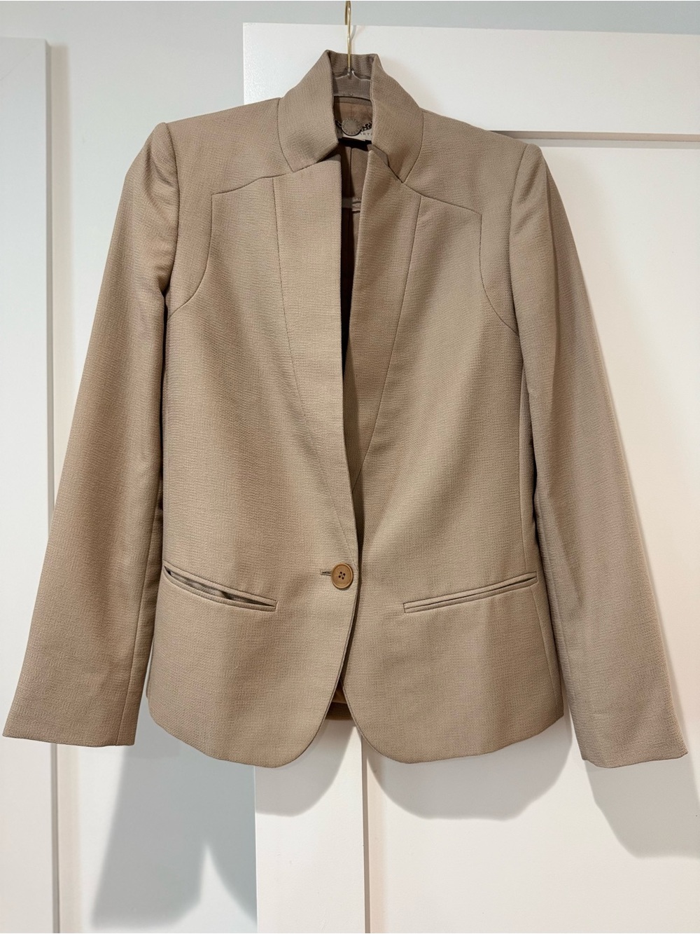 Stella McCartney Taupe Single-Button Tailored Blazer